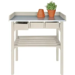 ESSCHERT DESIGN Werktafel Met Lades - Oppottafel (wit)